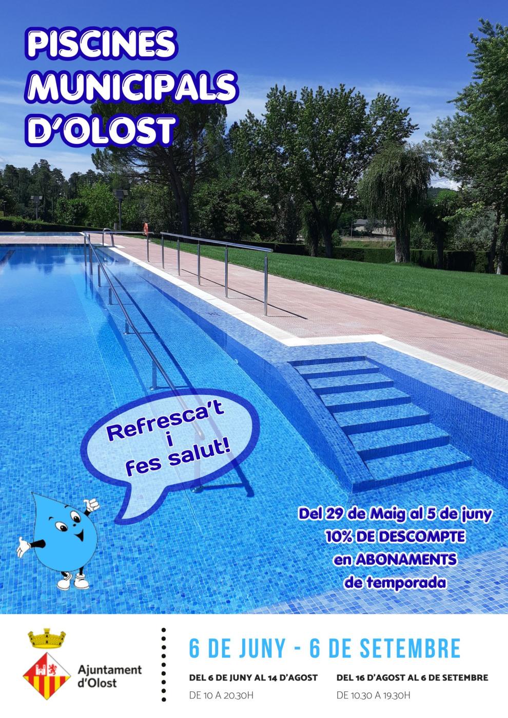 Les piscines d'Olost obriran el dissabte 6 de juny
